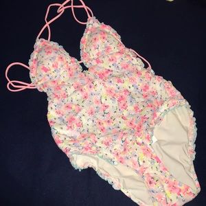Victoria secret crochet one piece swimsuit